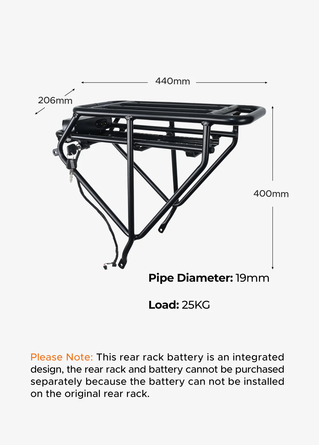 Engwe Rear Rack + 13Ah Rear Battery for EP-2 PRO