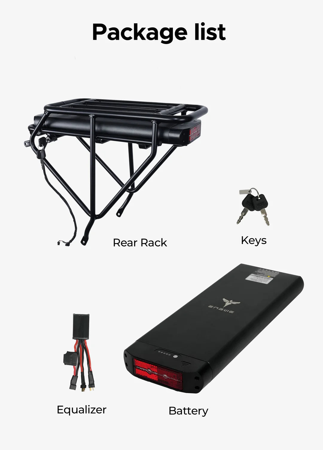 Engwe Rear Rack + 13Ah Rear Battery for EP-2 PRO